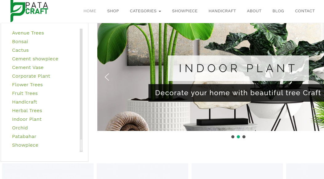Indoor Plant & Home Crafts First E-commerce Site In bd